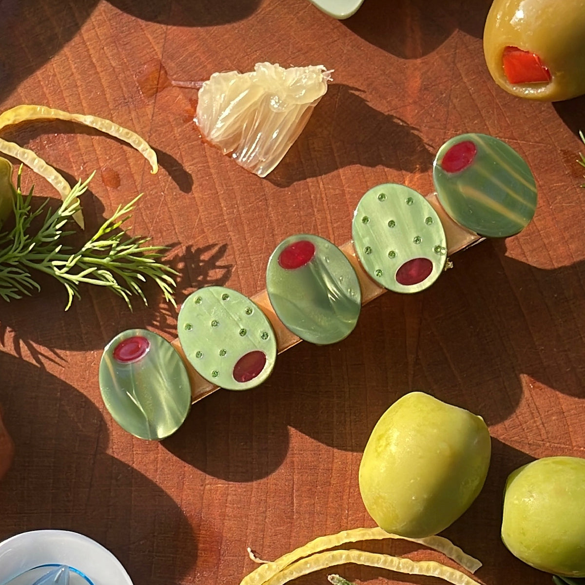 Green Olive Alligator Clip