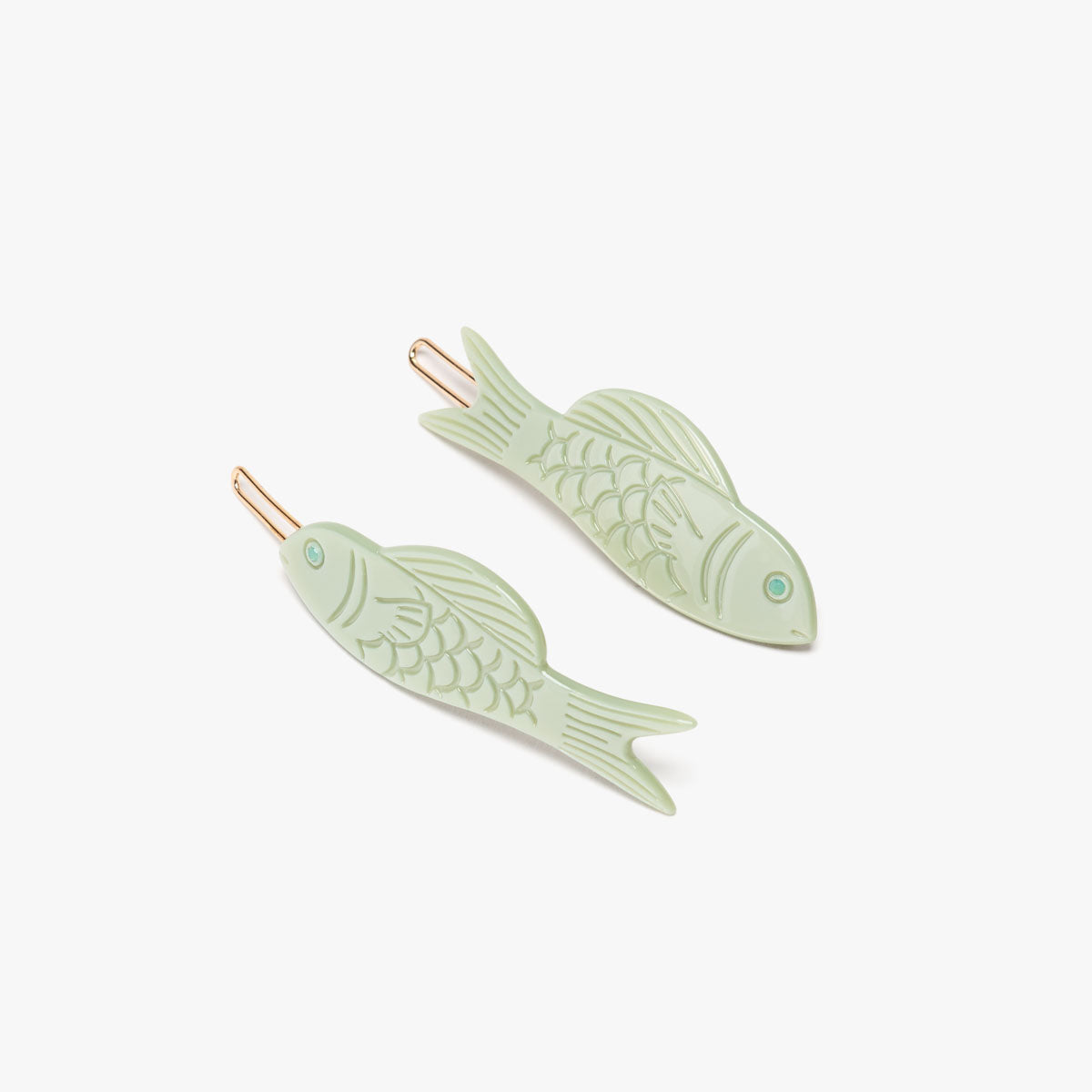 Jade Fish Barrette Set