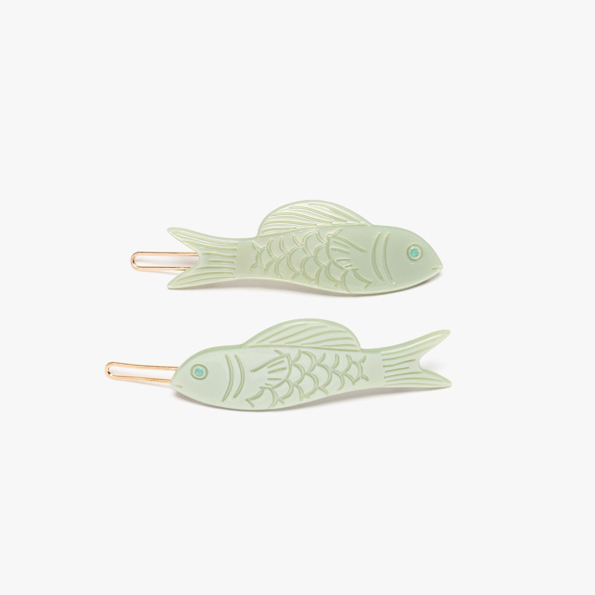 Jade Fish Barrette Set