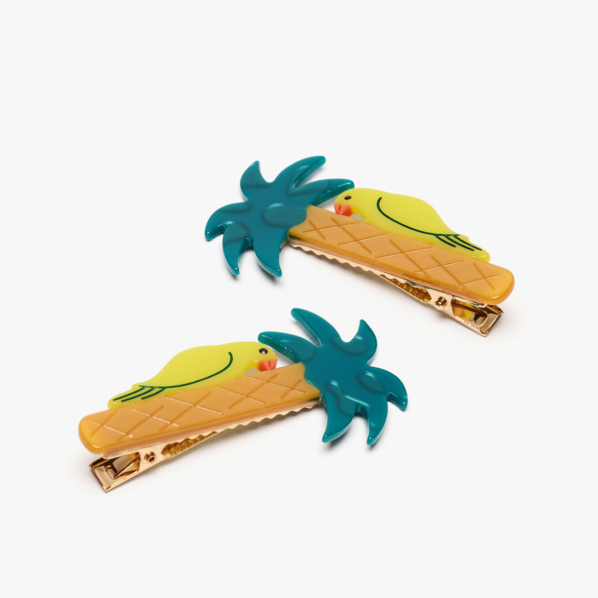 Green Parrot Alligator Clip Set