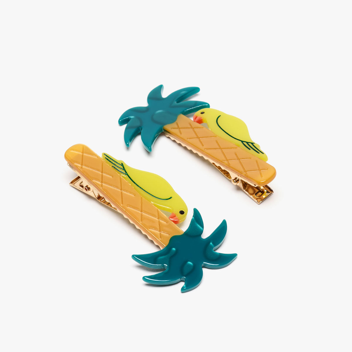 Green Parrot Alligator Clip Set